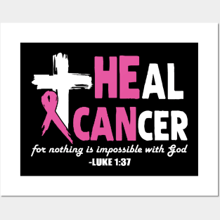 Heal Cancer God Jesus Cross Posters and Art